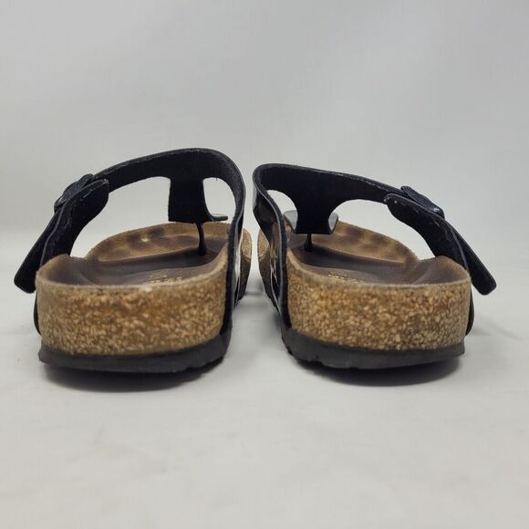 Birkenstock Sandals Womens EU39 US8.5 Gizeh Black Patent Leather Slides Comfort - Picture 4 of 10